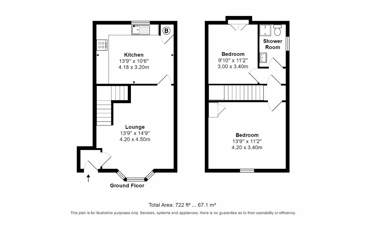 A Spacious Two Bed Semi Detached House with Parking to Rent in Hanwell