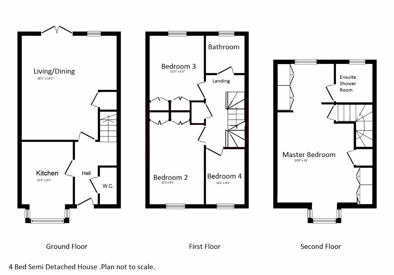4 Bedroom SemiDetached to Rent, Oxley Park The Online Letting Agents Ltd